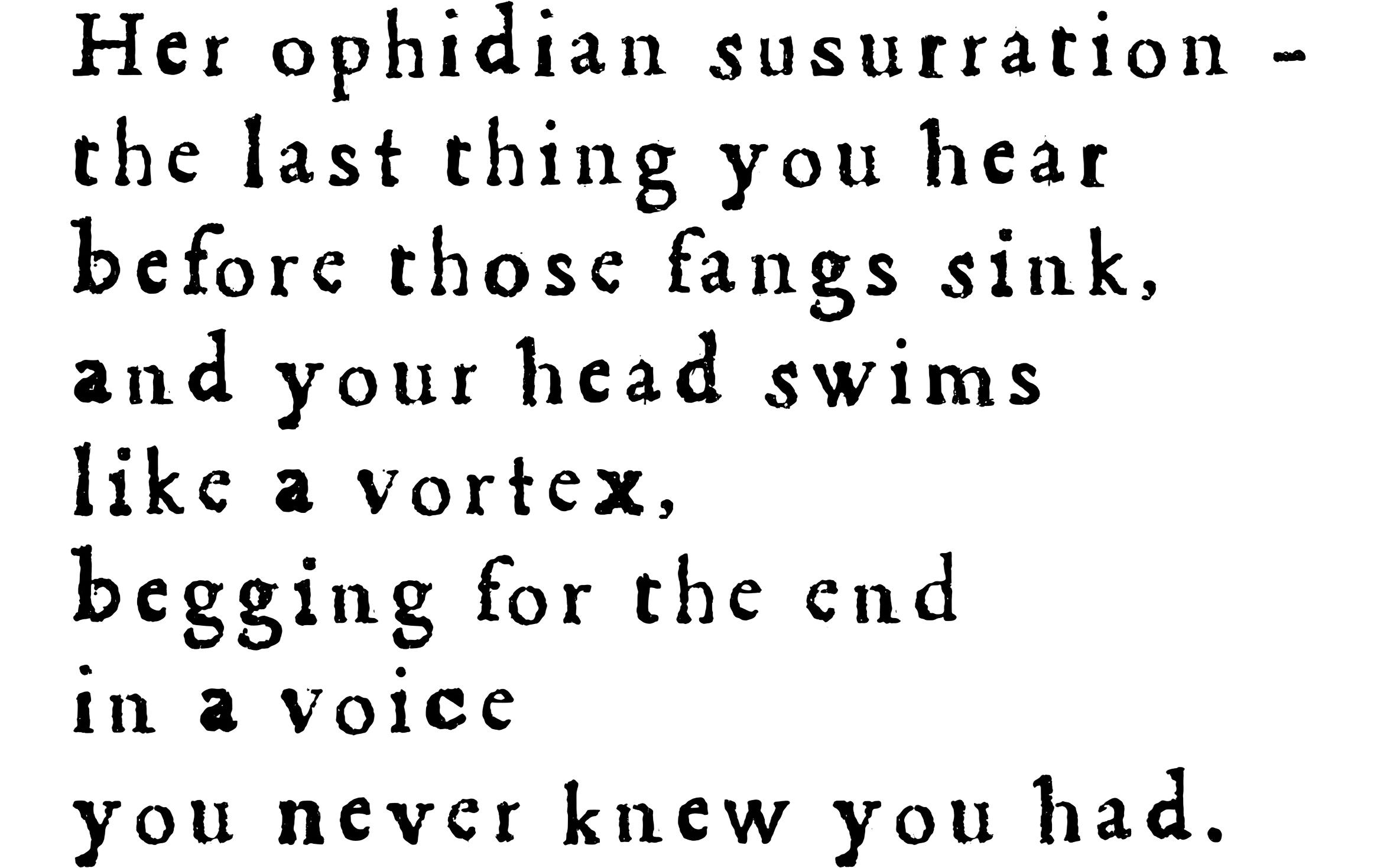 Sibilant — handwritten on aged parchment